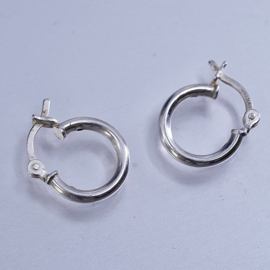 0.5”, vintage Sterling silver handmade earrings, 925 hoops