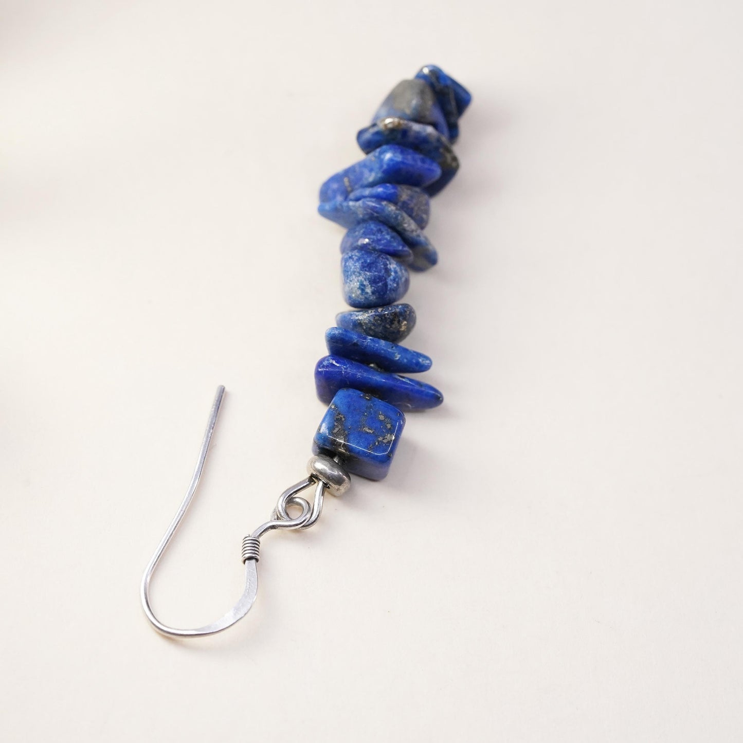 Southwestern sterling silver 925 handmade single earring W/ lapis lazuli beads
