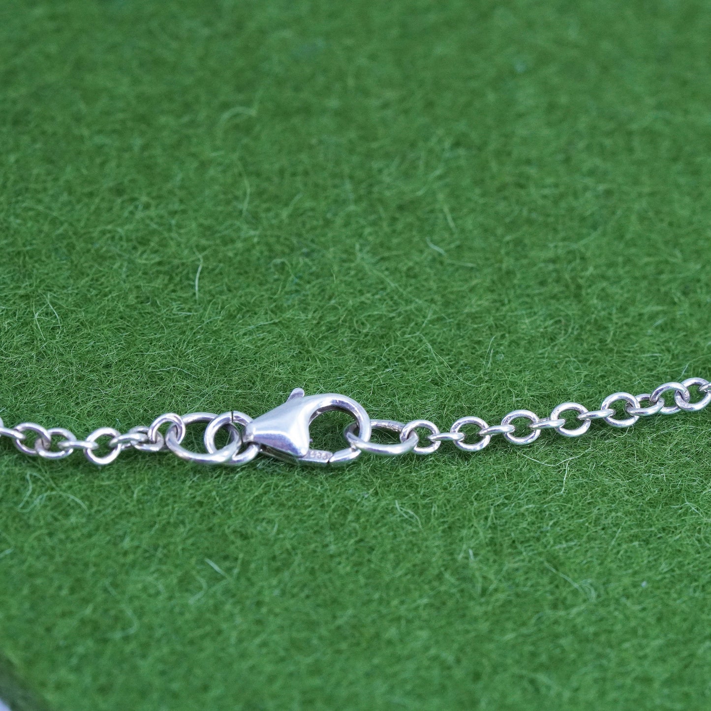 15", vintage Sterling 925 Silver handmade circle Necklace cluster disc charms