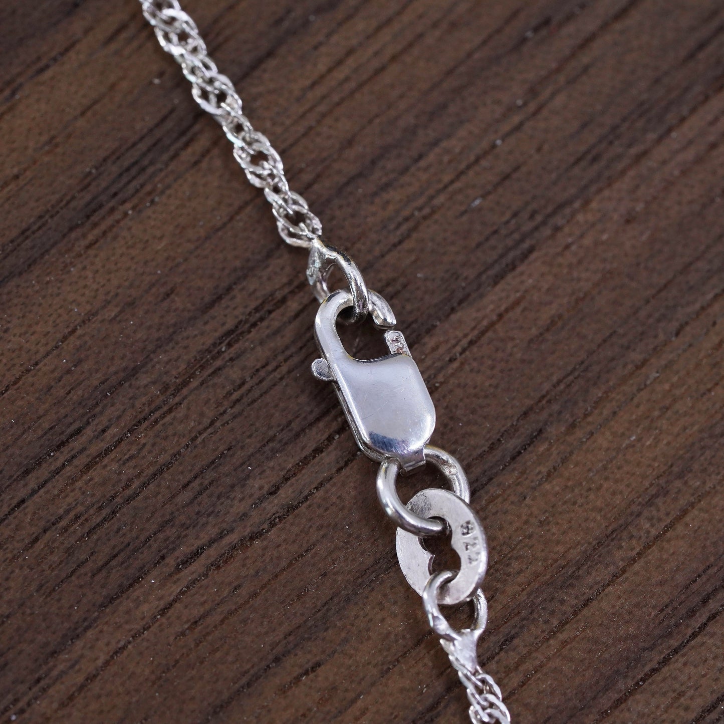 18" 2mm, vintage Sterling silver necklace, Italy 925 Singapore link chain