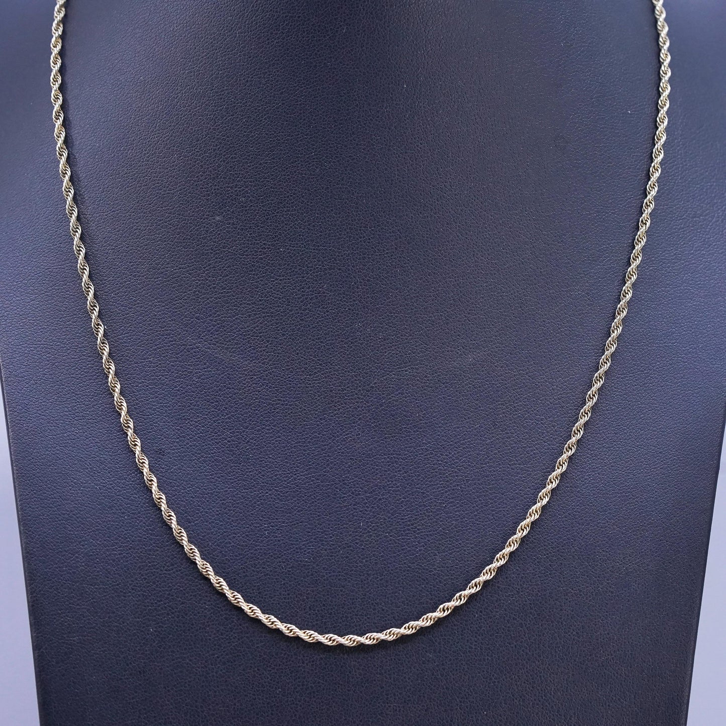 20" Canada Sterling silver necklace, Vermeil gold tone 925 silver rope chain