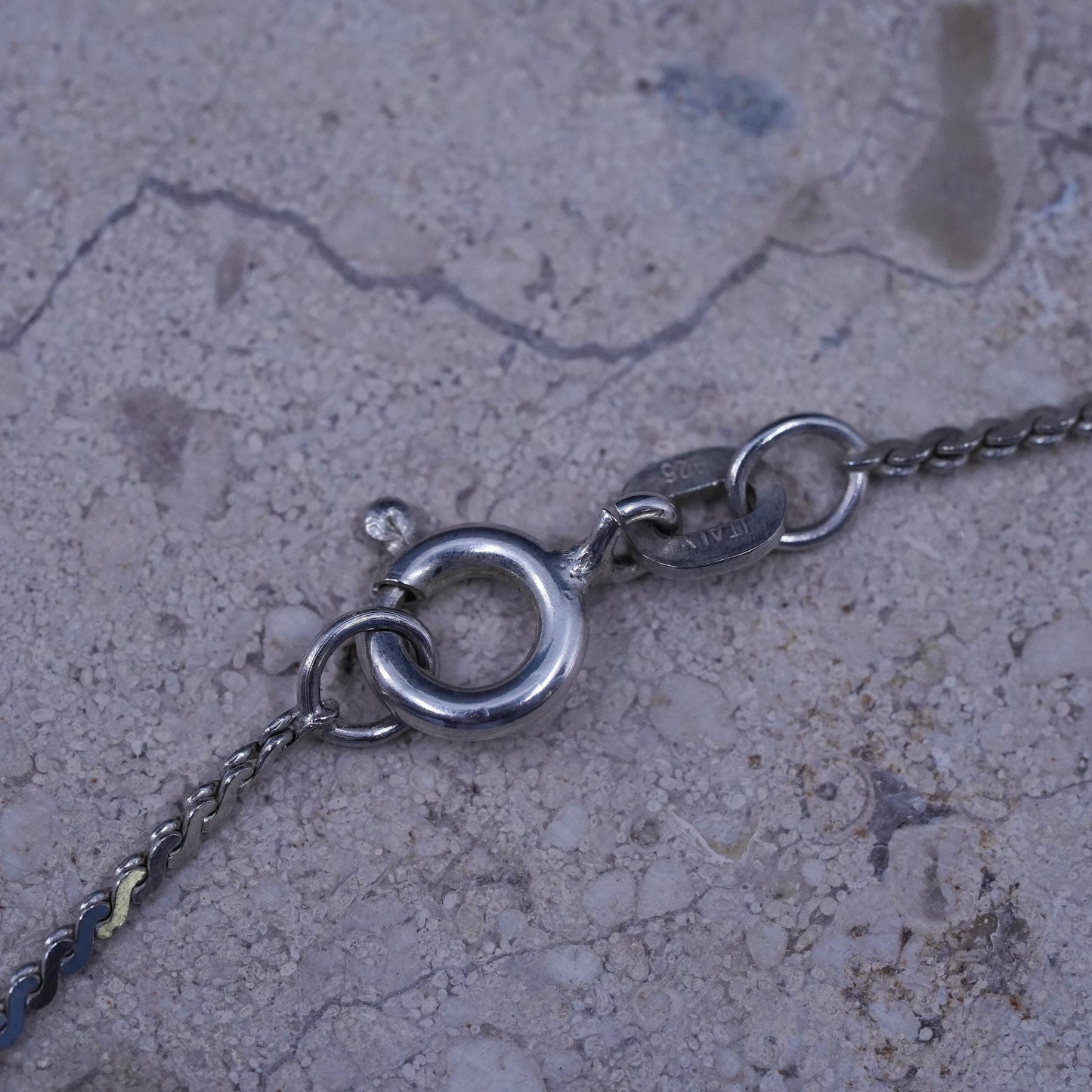 16", 1mm, vintage Sterling silver handmade necklace, 925 s link chain