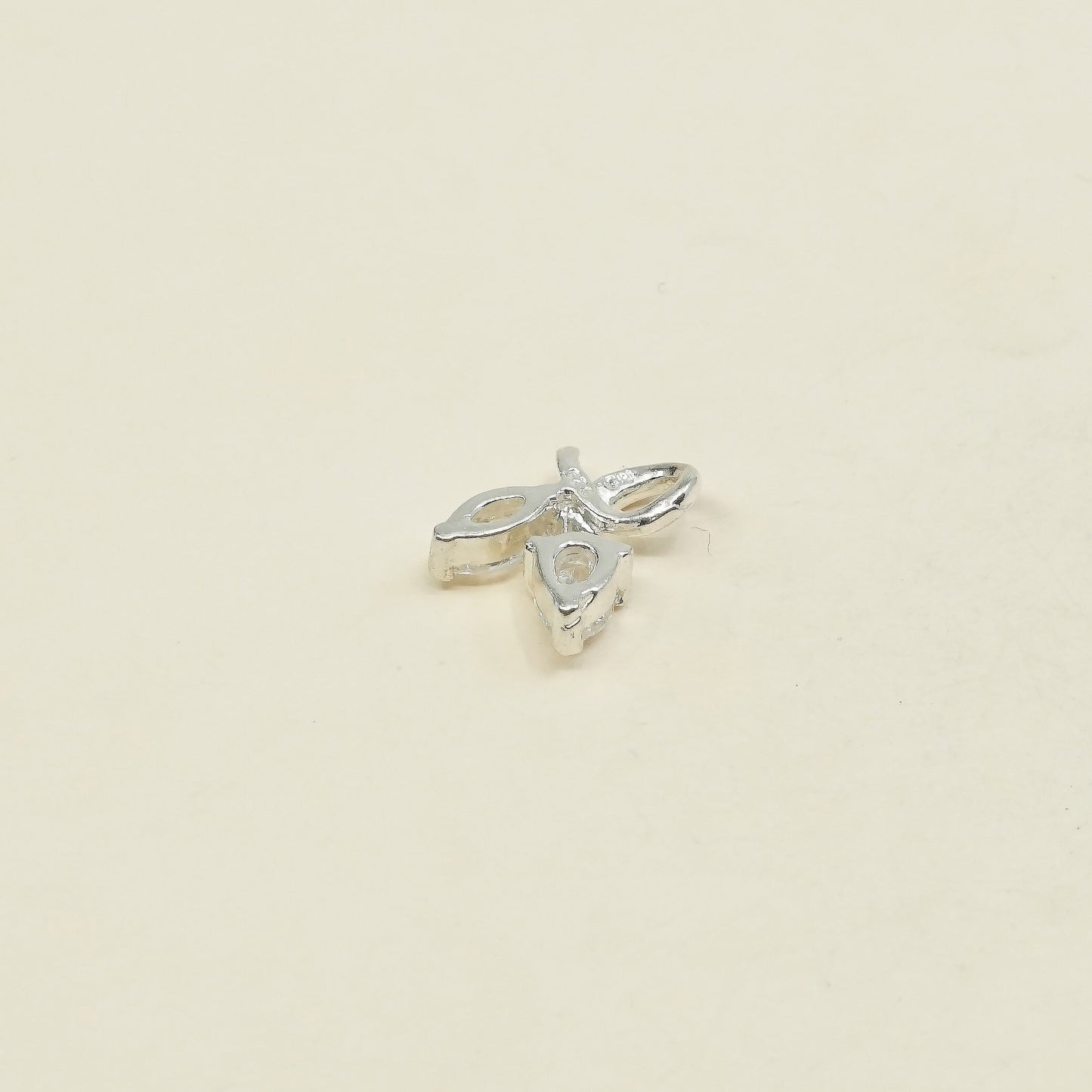 vtg sterling silver cz crystal pendant, 925 silver pendant, stamped 925