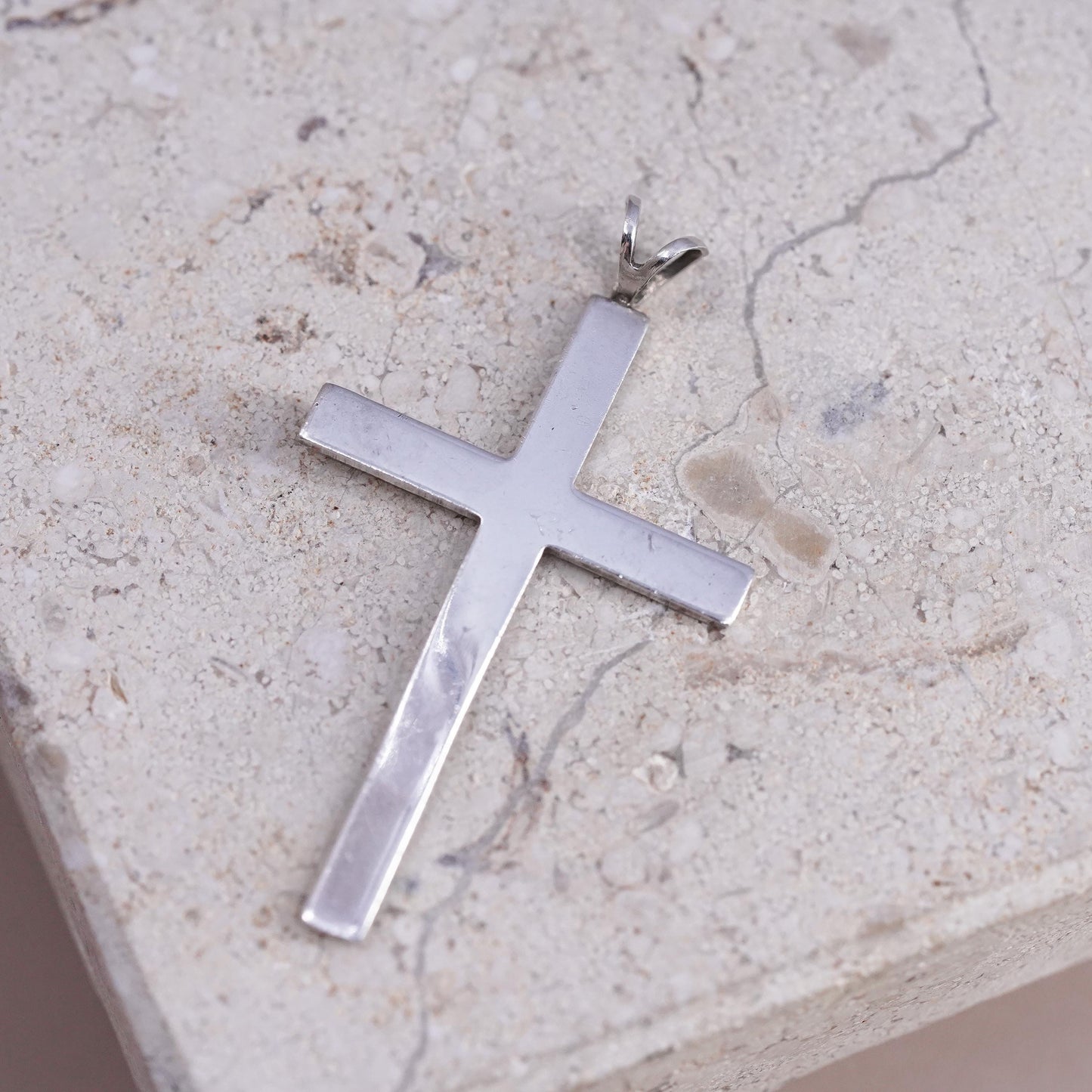 Vintage Sterling silver Handmade charm, 925 cross pendant