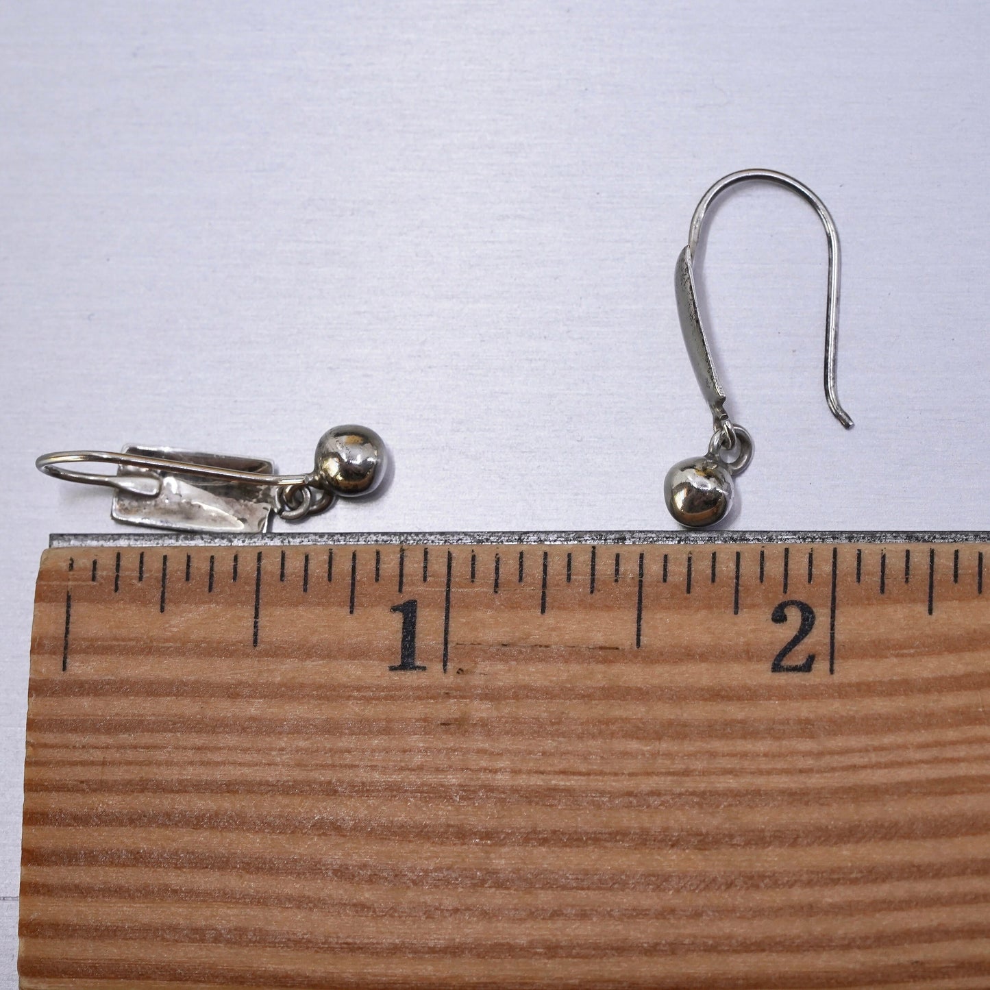 Vintage Sterling silver handmade earrings, 925 beads drops