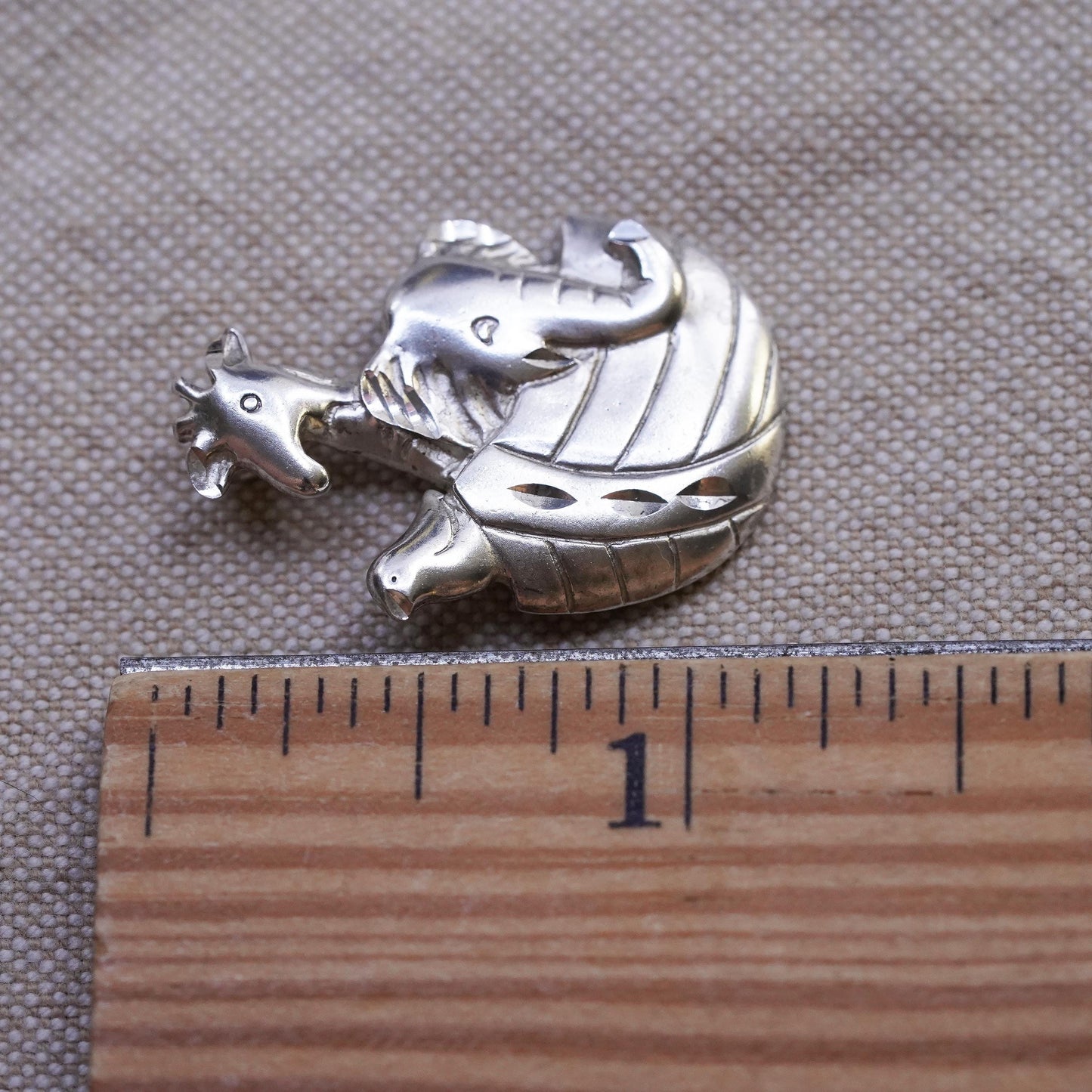Vintage Sterling silver Handmade pendant, 925 Noah’s ark charm elephant giraffe