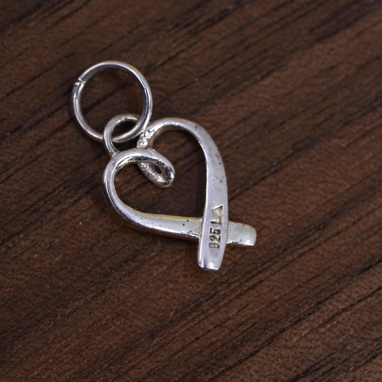 Vintage Sterling silver handmade charm, Mexico 925 heart pendant
