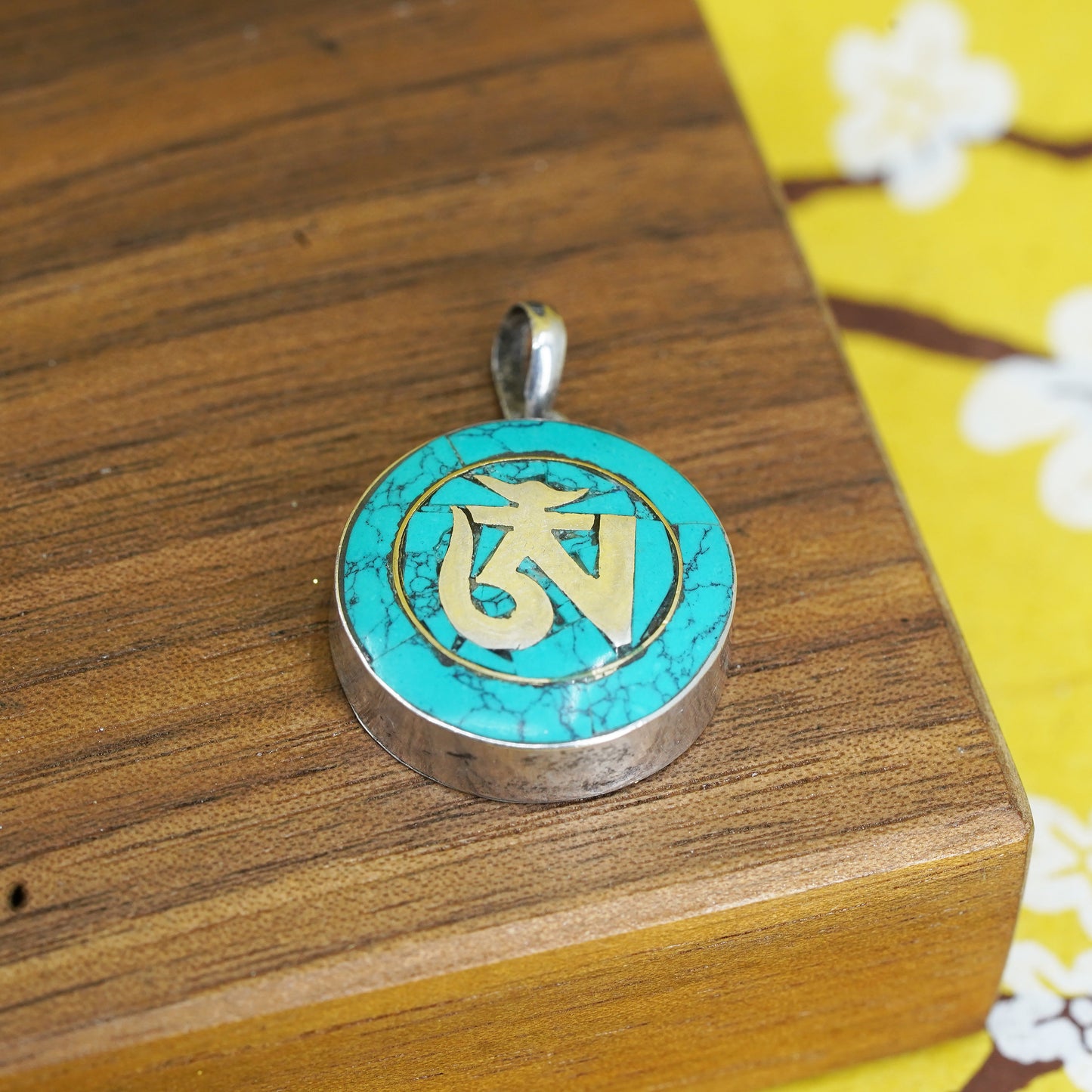 Native American Sterling silver 925 handmade pendant, Navajo jewelry turquoise