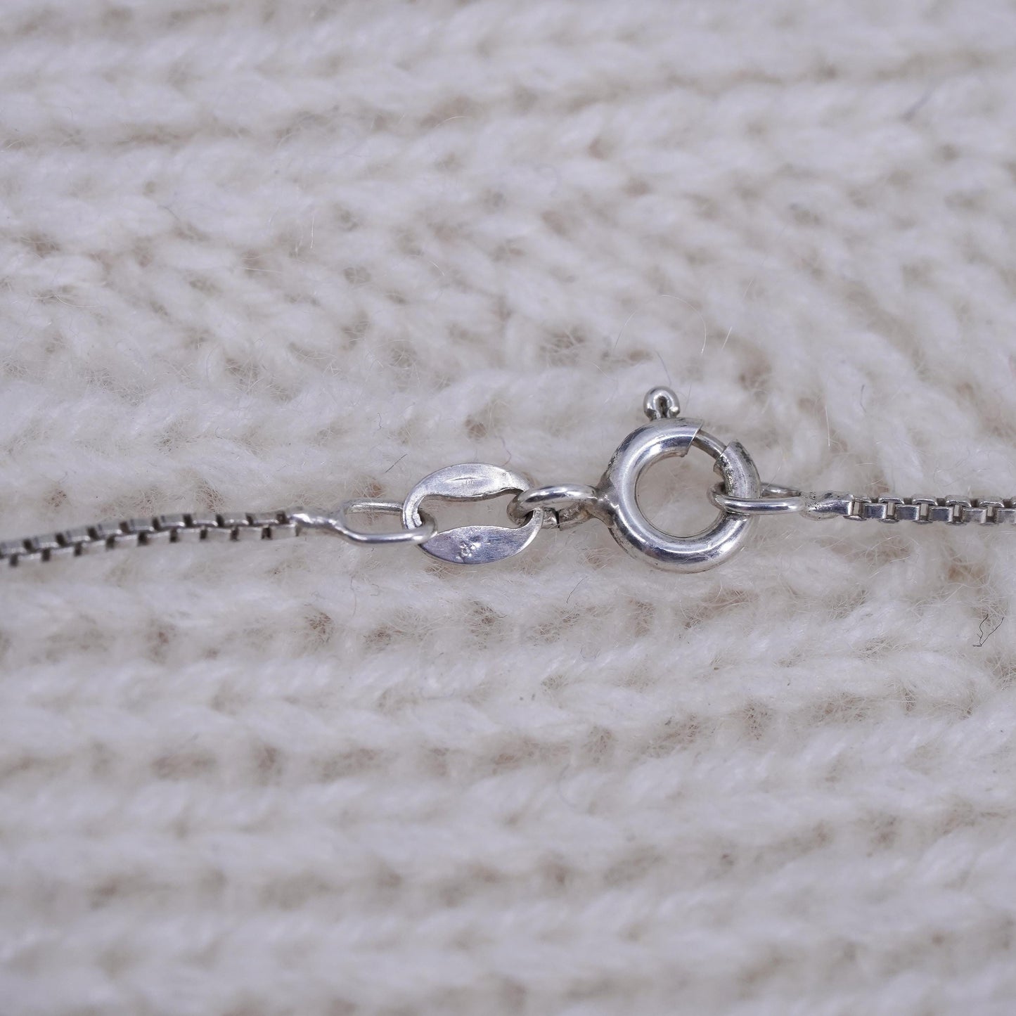 24", 1mm, Vintage Italian sterling 925 silver box chain, necklace