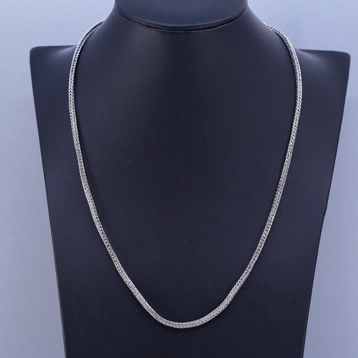 20” 3mm, vintage Sterling 925 silver handmade wheat chain necklace