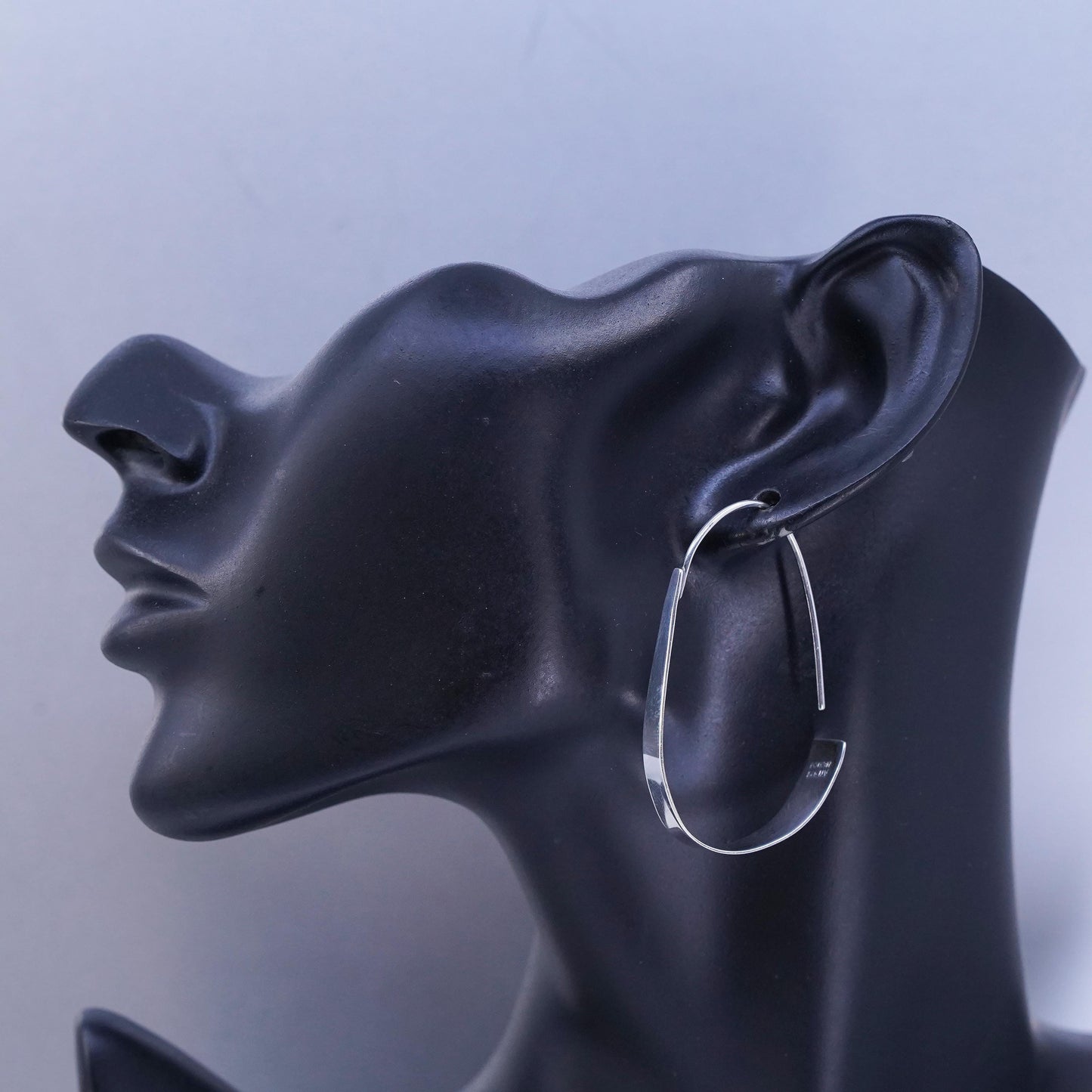2”, vintage Mexican Sterling silver handmade earrings, 925 hoops