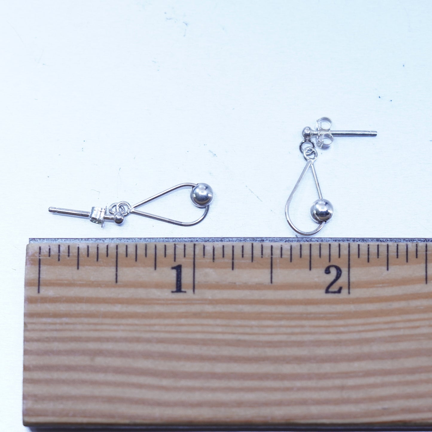 Vintage Italian Sterling 925 silver teardrop earrings with beads