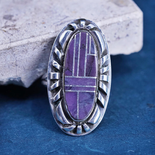 Size 7.5, VTG Navajo Margaret Lee ML Sterling 925 silver ring, Native American