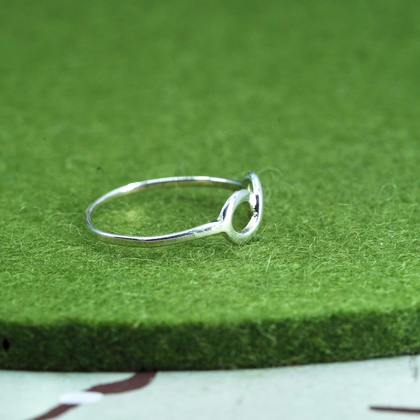 Size 7, Vintage Sterling silver handmade ring, stackable 925 infinity loop band