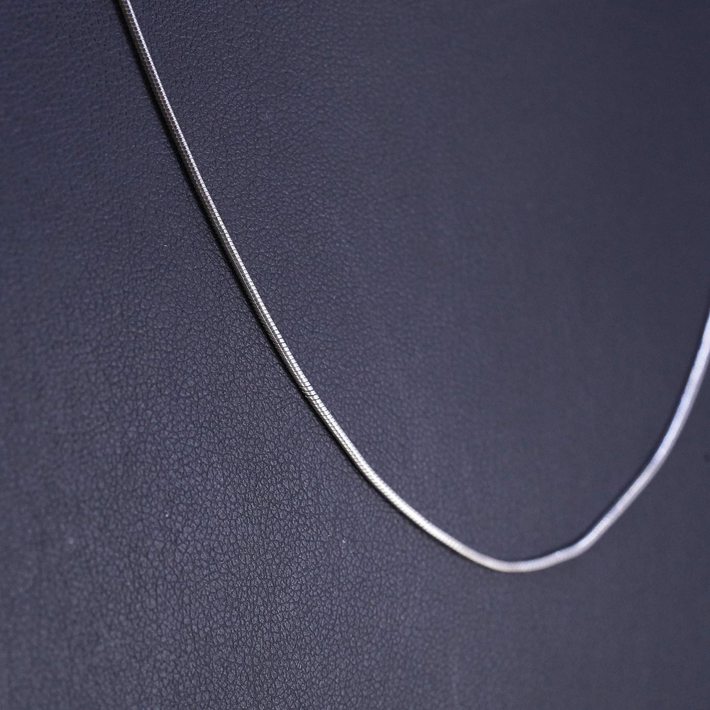 17+2", 1mm, Vintage sterling silver snake chain, 925 necklace