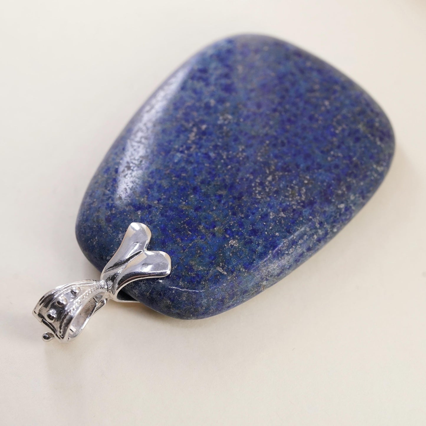Vintage LUC Lucas Lameth Sterling silver huge pendant, 925 lapis lazuli charm