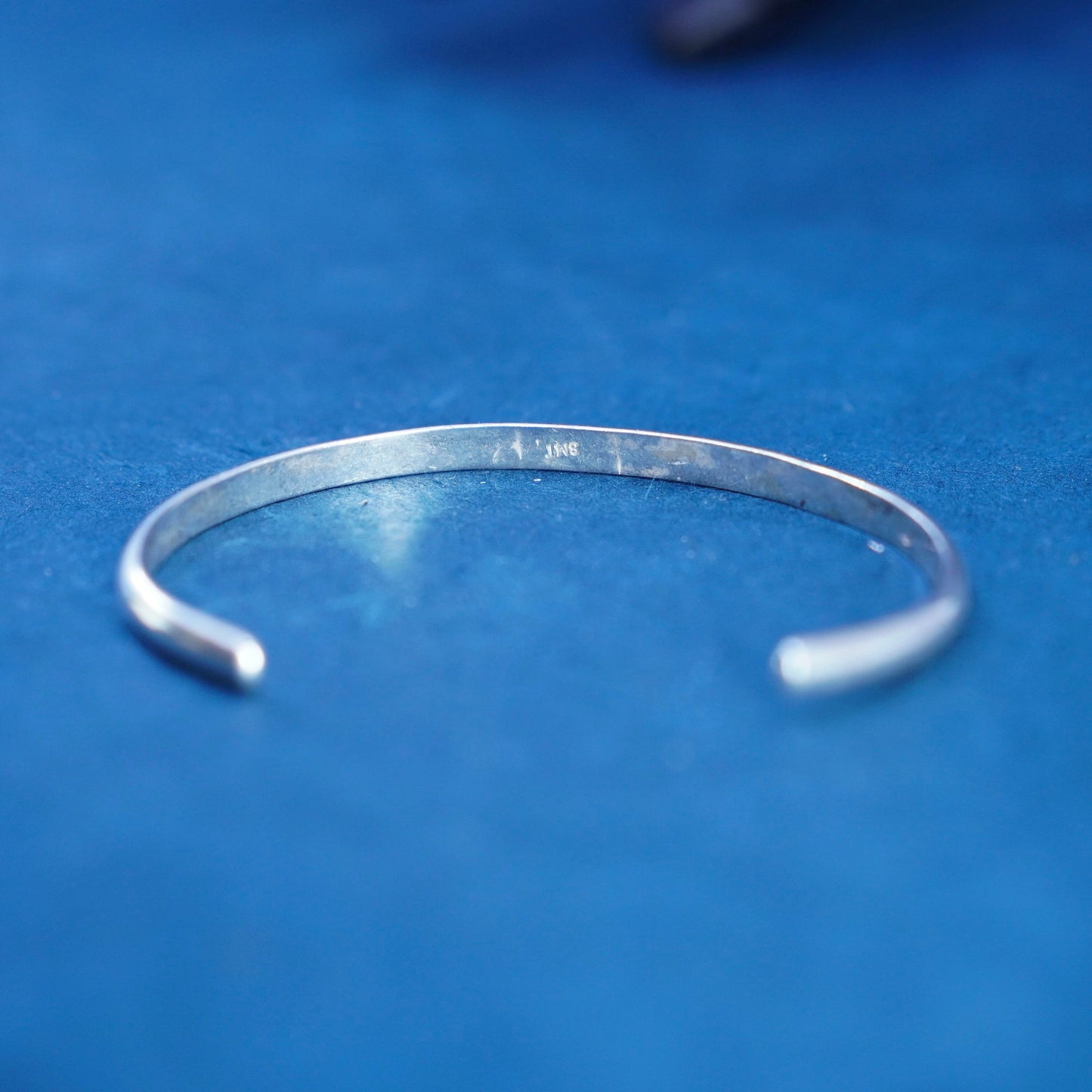 6.5”, Native American sterling silver bracelet, stackable 925 textured cuff