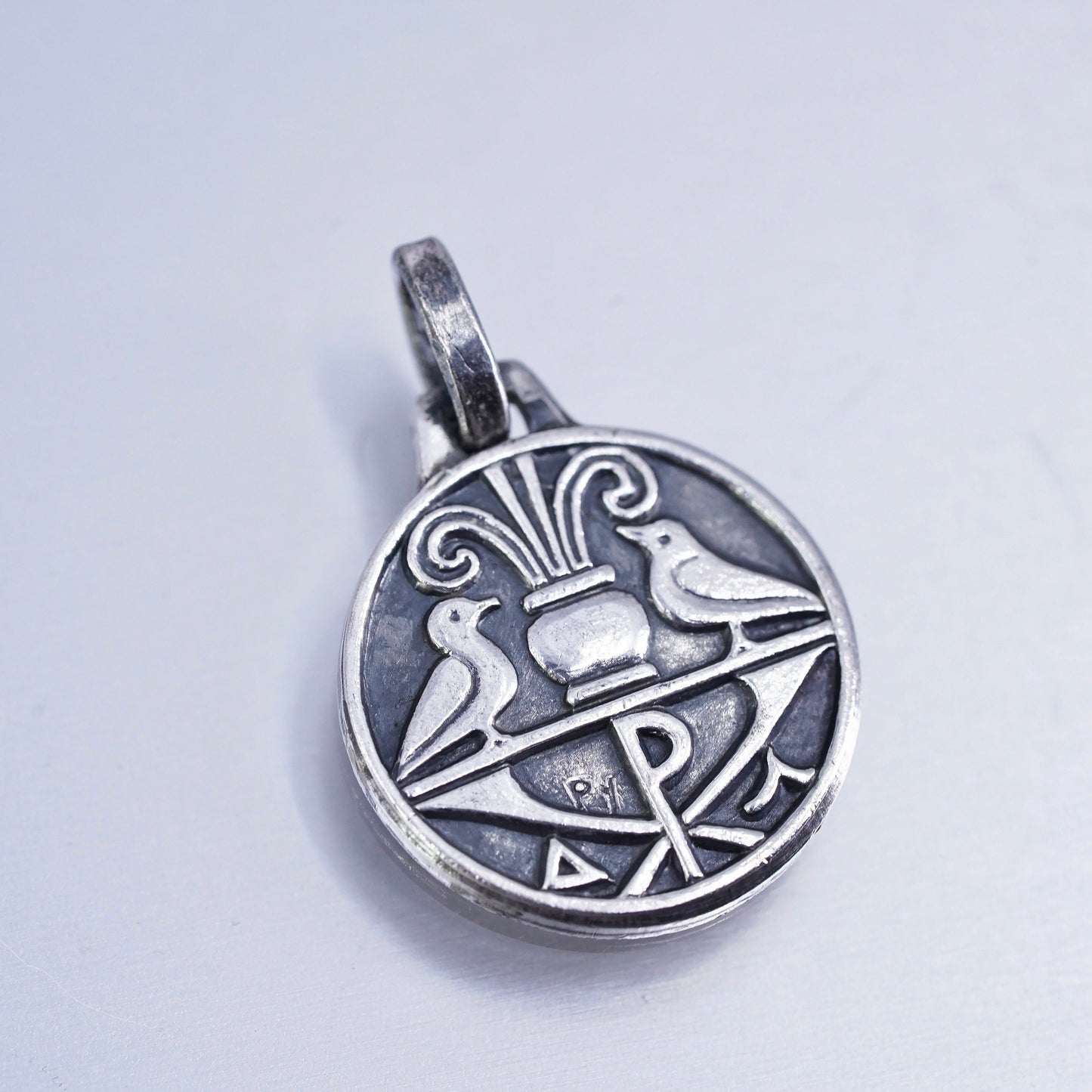 Vintage Sterling silver 925 handmade bird pendant, hummingbird bird charm