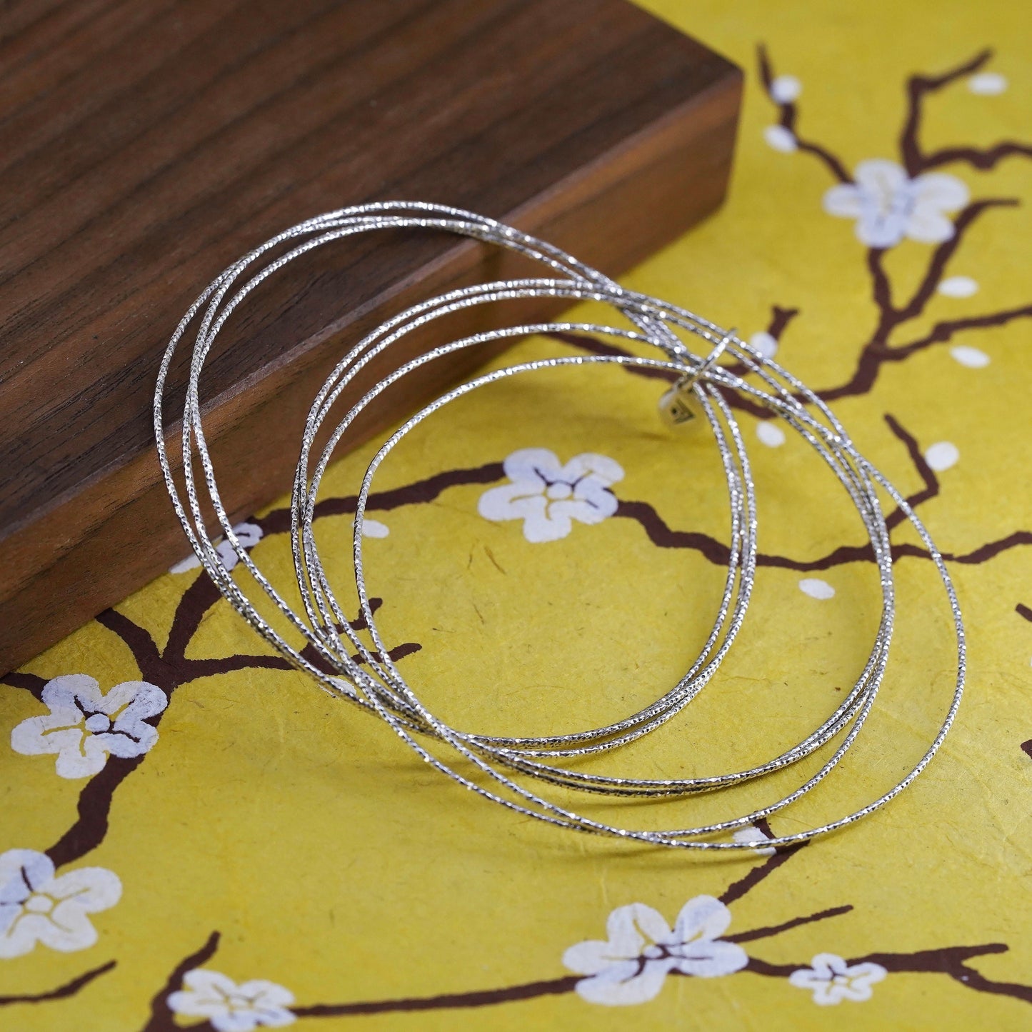 7.75", SILPADA Sterling Silver lasting impressions Multi BANGLE Bracelet B3008