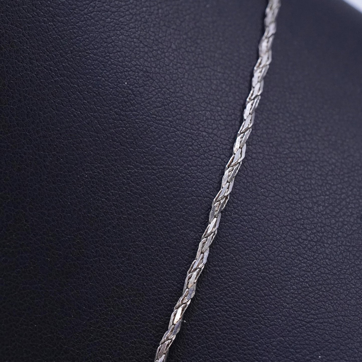 18" 2mm, vintage Italian Sterling 925 silver twisted chain necklace
