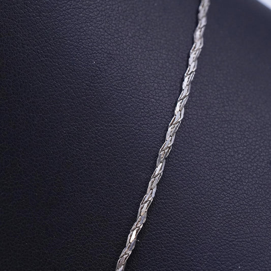 18" 2mm, vintage Italian Sterling 925 silver twisted chain necklace