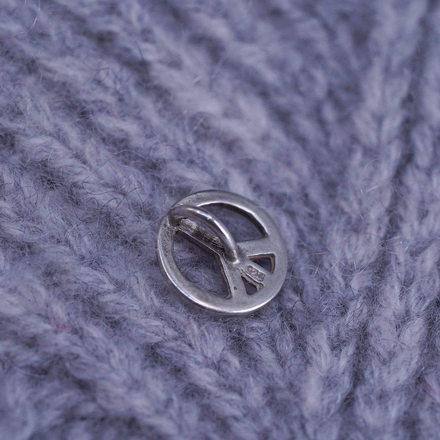 Vintage Sterling silver pendant, solid 925 silver peace symbol, CND symbol