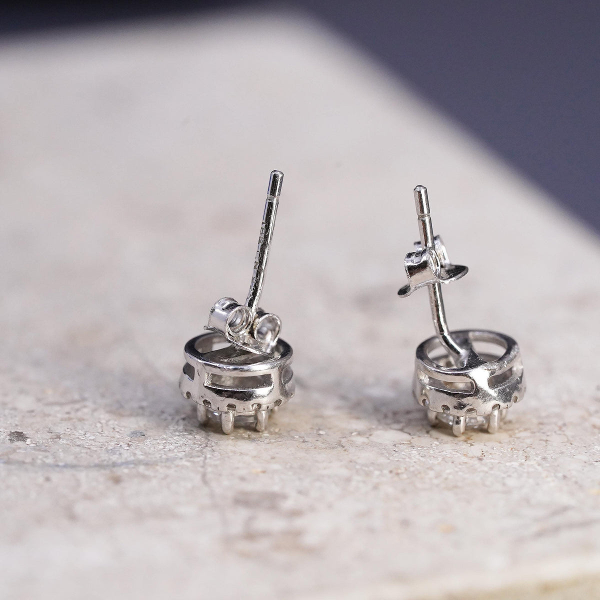 7mm, Sterling silver handmade earrings, 925 cz cluster studs