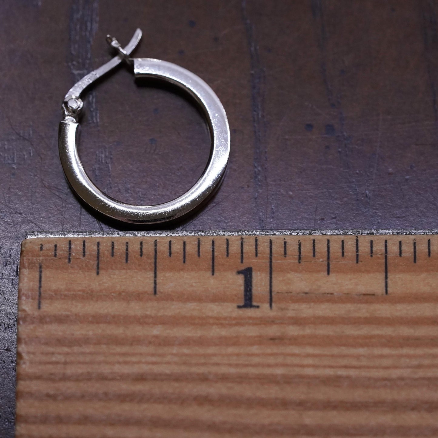 0.75", Vintage sterling silver loop single earring, fashion primitive hoop