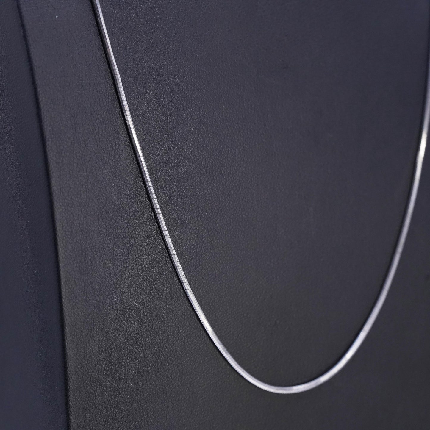 24" 1.6mm, vintage Italian Sterling 925 silver square snake chain necklace