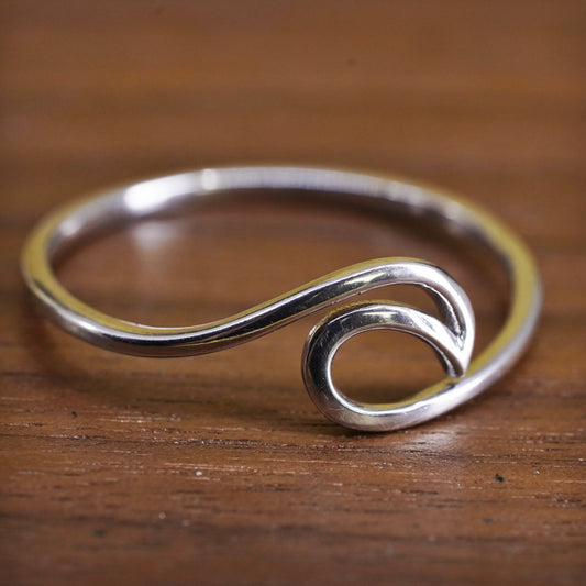 Size 11.5, vintage Sterling silver handmade ring, Modern 925 wavy band