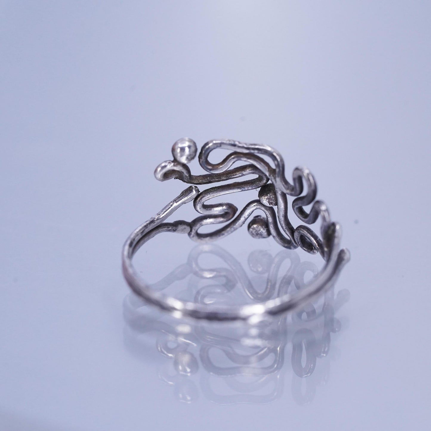 Size 10, vintage Sterling 925 silver handmade ring, wired band