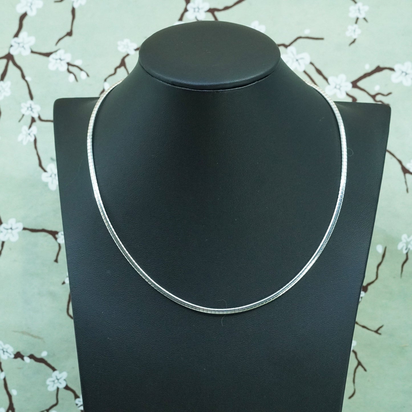 18” 3mm, Vtg Italy 925 Sterling Silver omega chain necklace