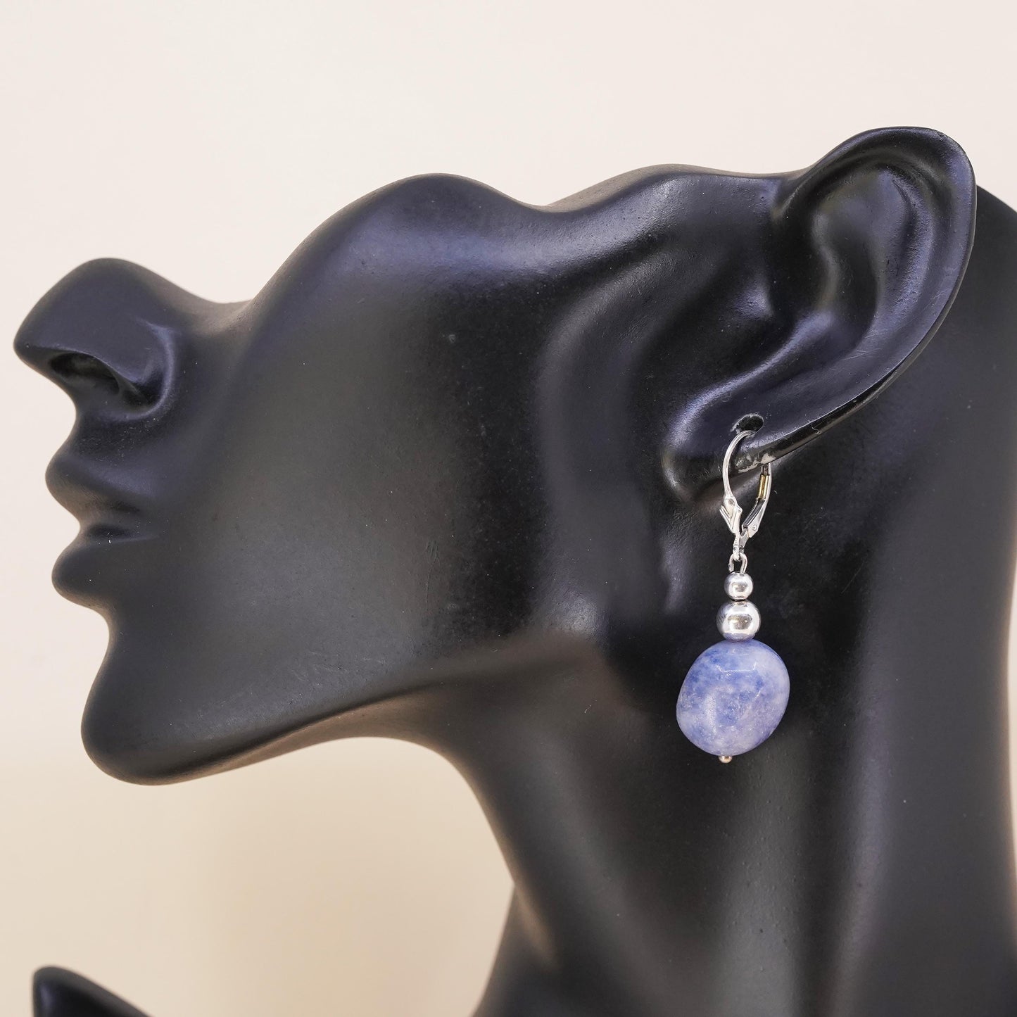 Southwestern sterling silver 925 handmade single earring with lapis lazuli