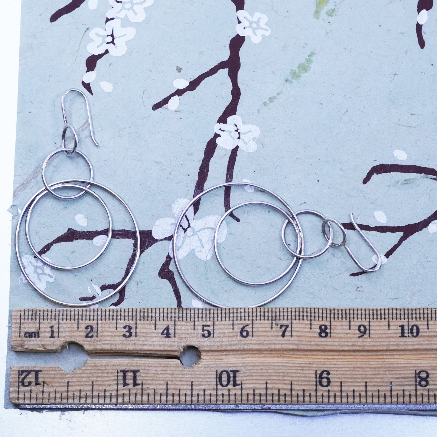 vtg Silpada W1237 Sterling Silver Space Out Circle Hoop Earrings Retired 925