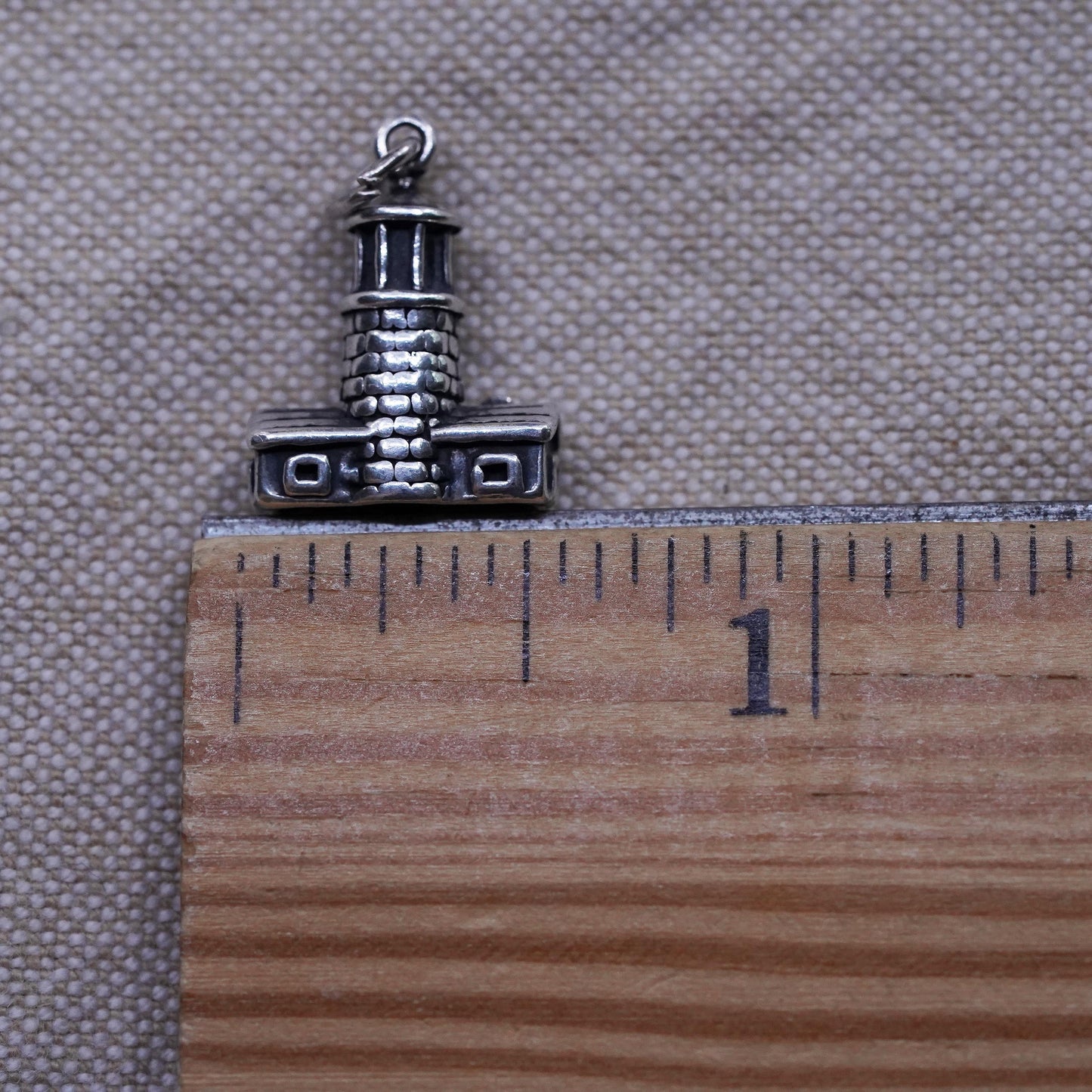 Vintage Sterling silver lighthouse charm, 925 silver pendant