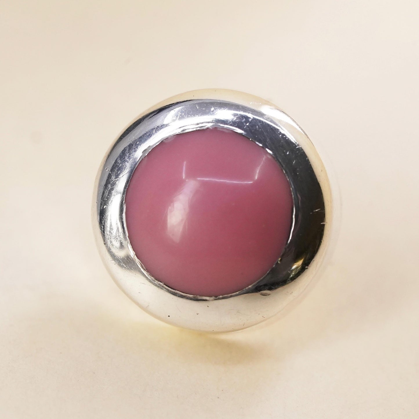 veg southwestern Mexican Sterling 925 silver stud pink enamel, single earring
