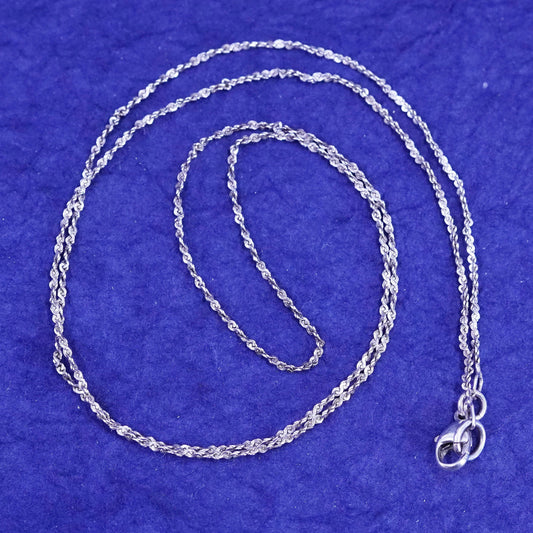 20”, 1mm, vintage Sterling silver handmade necklace, 925 twisted s link chain