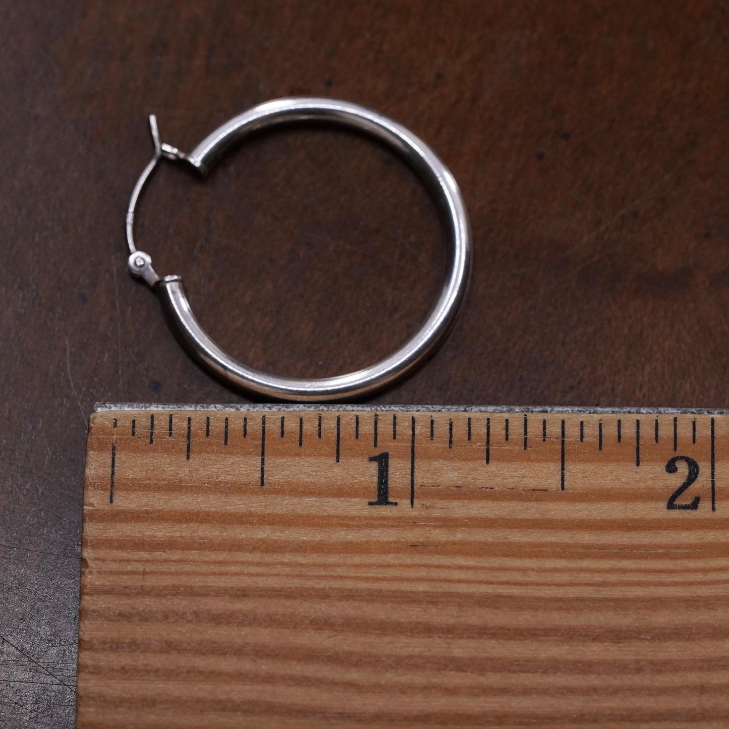 1.25”, Vintage sterling silver loop single earring, fashion primitive hoop