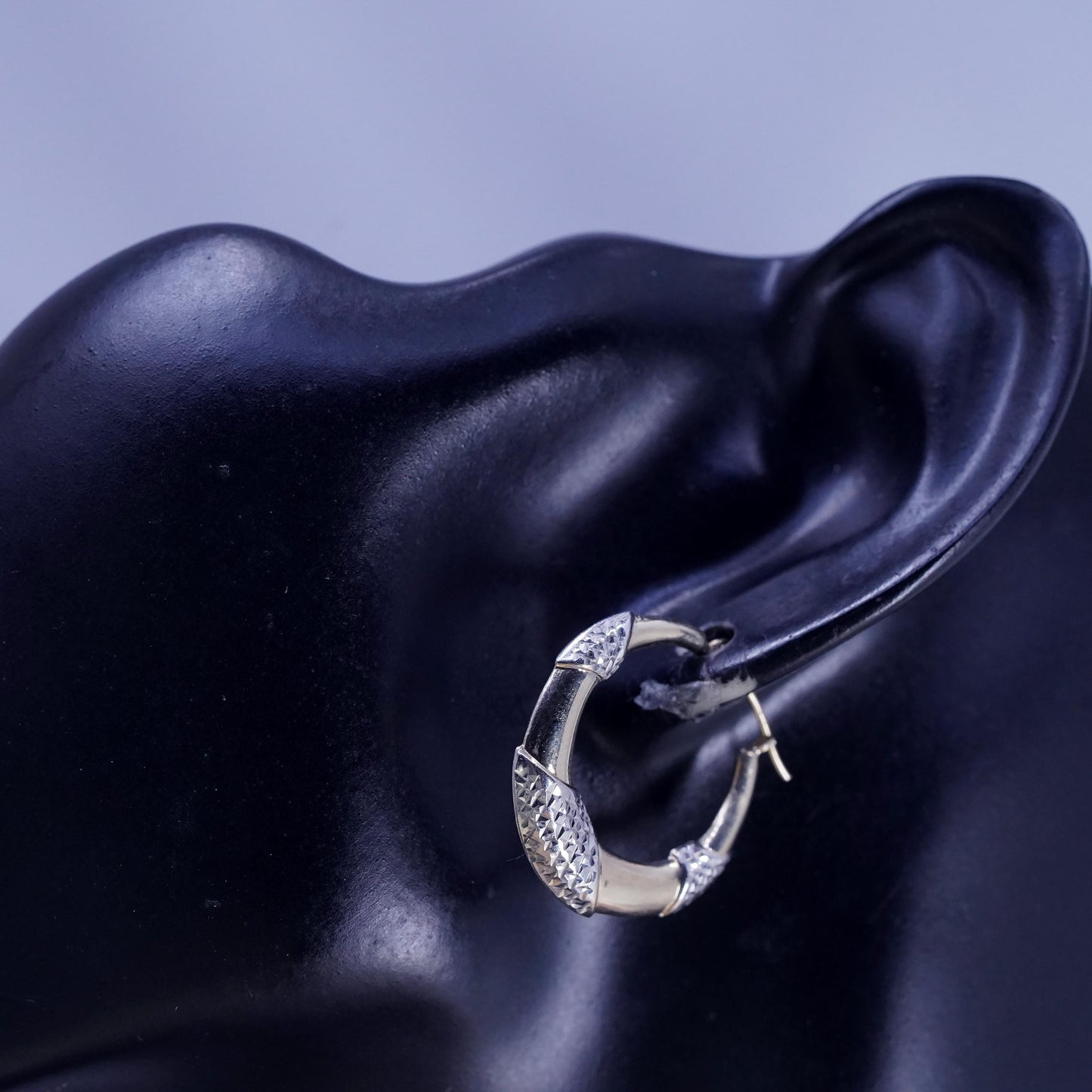 1", vintage vermeil gold over Sterling 925 silver handmade huggie hoop earrings