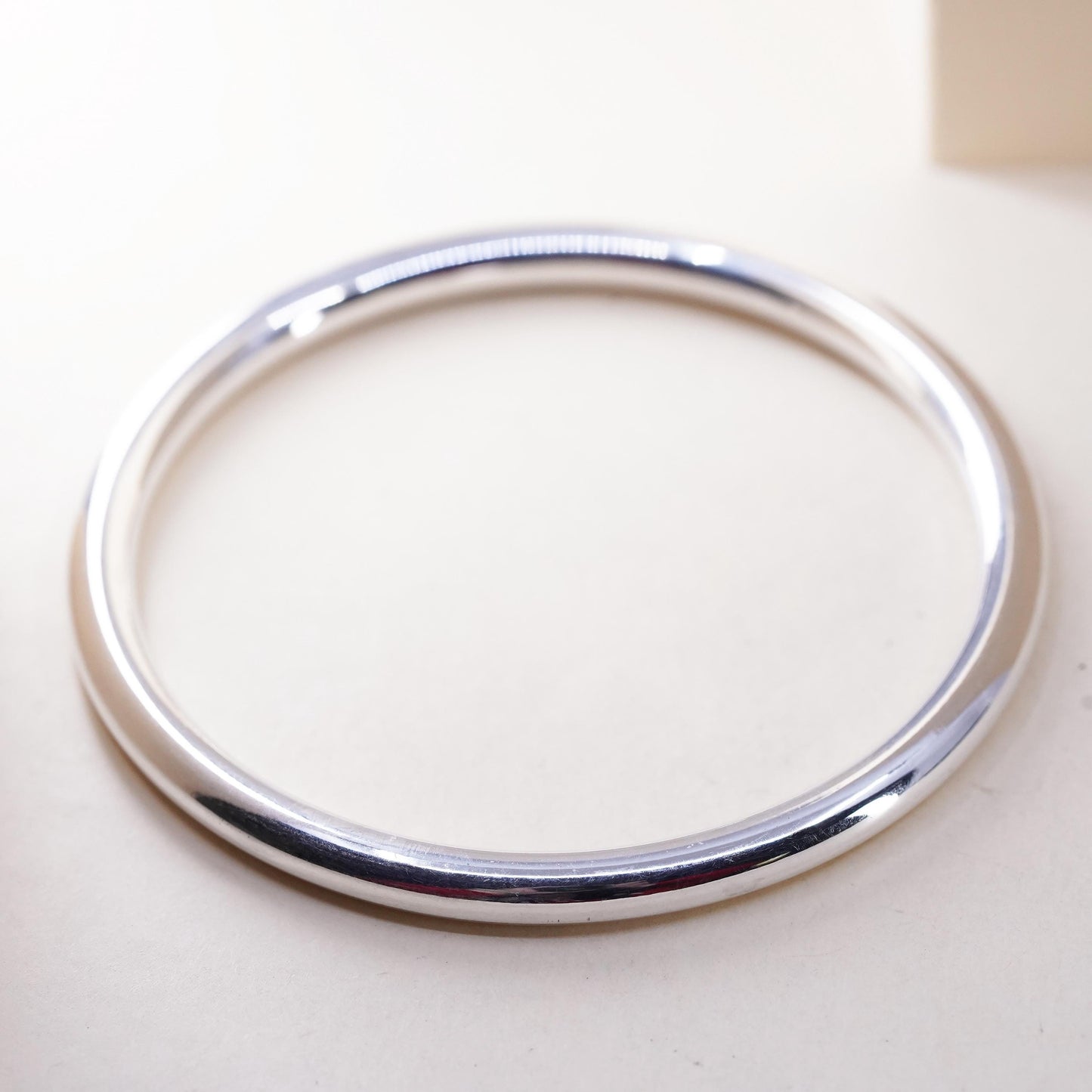 8”, vintage sterling 925 silver handmade bracelet, stackable bangle