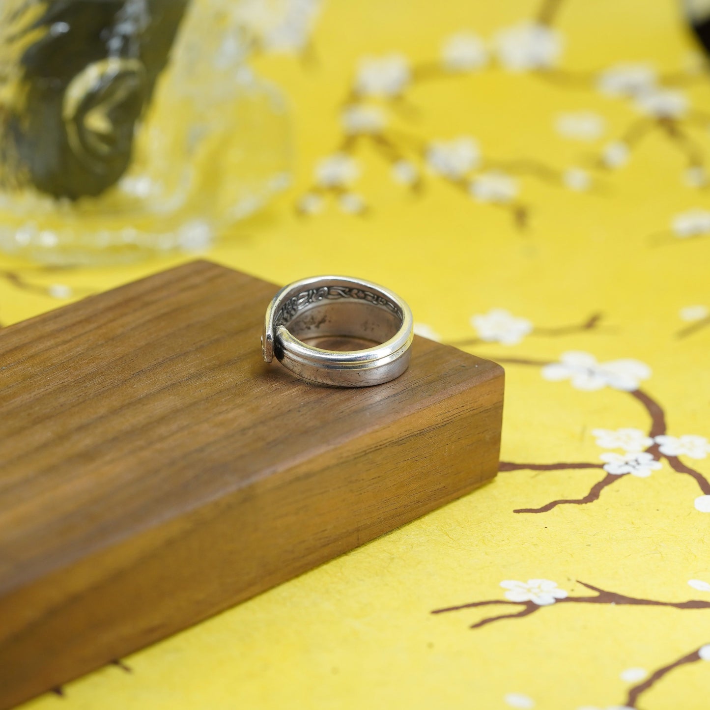 Size 10, vintage Sterling 925 silver handmade band, Sterling spoon ring