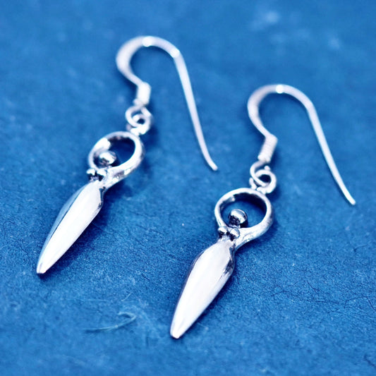 Vintage Sterling Silver handmade Earrings. 925 fertility goddess dangles