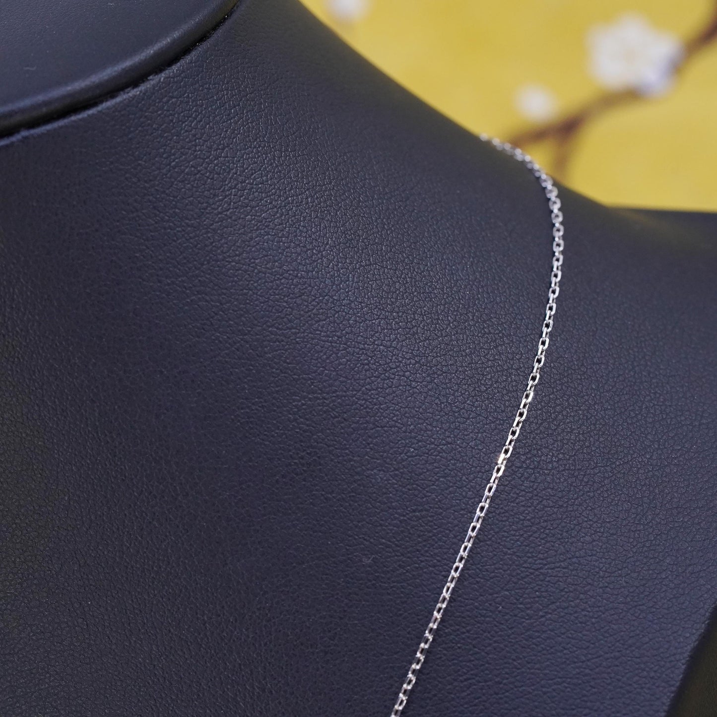18”, 1mm, vintage Sterling silver necklace, 925 circle chain