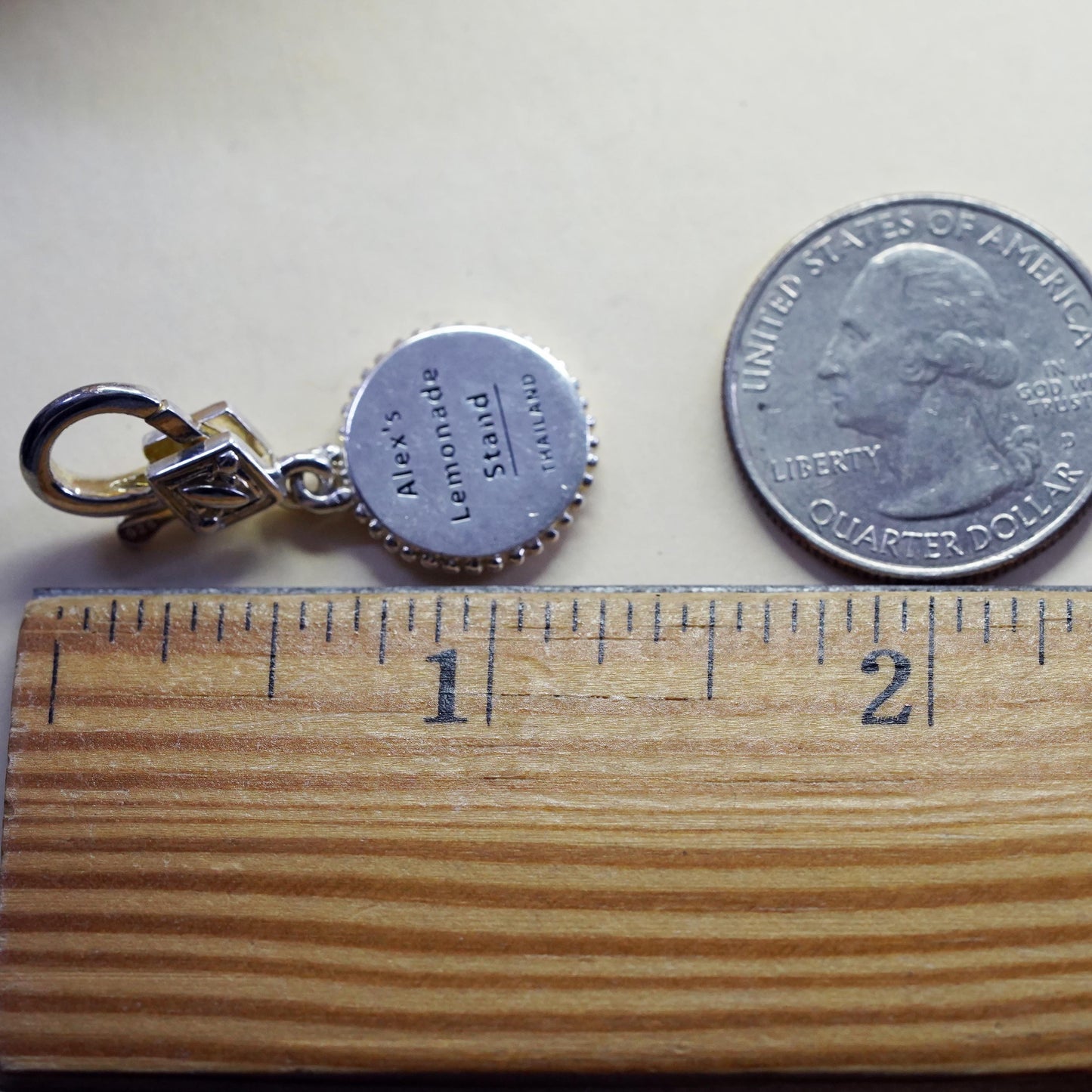 Vintage Alex’s Lemonade Stand sterling silver charm, 925 tag “care for others”