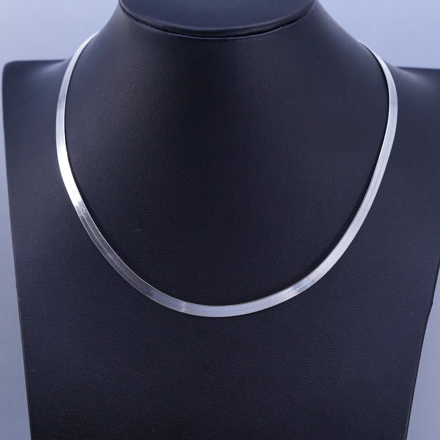 16” 5mm, vintage Italian Sterling 925 silver herringbone chain necklace
