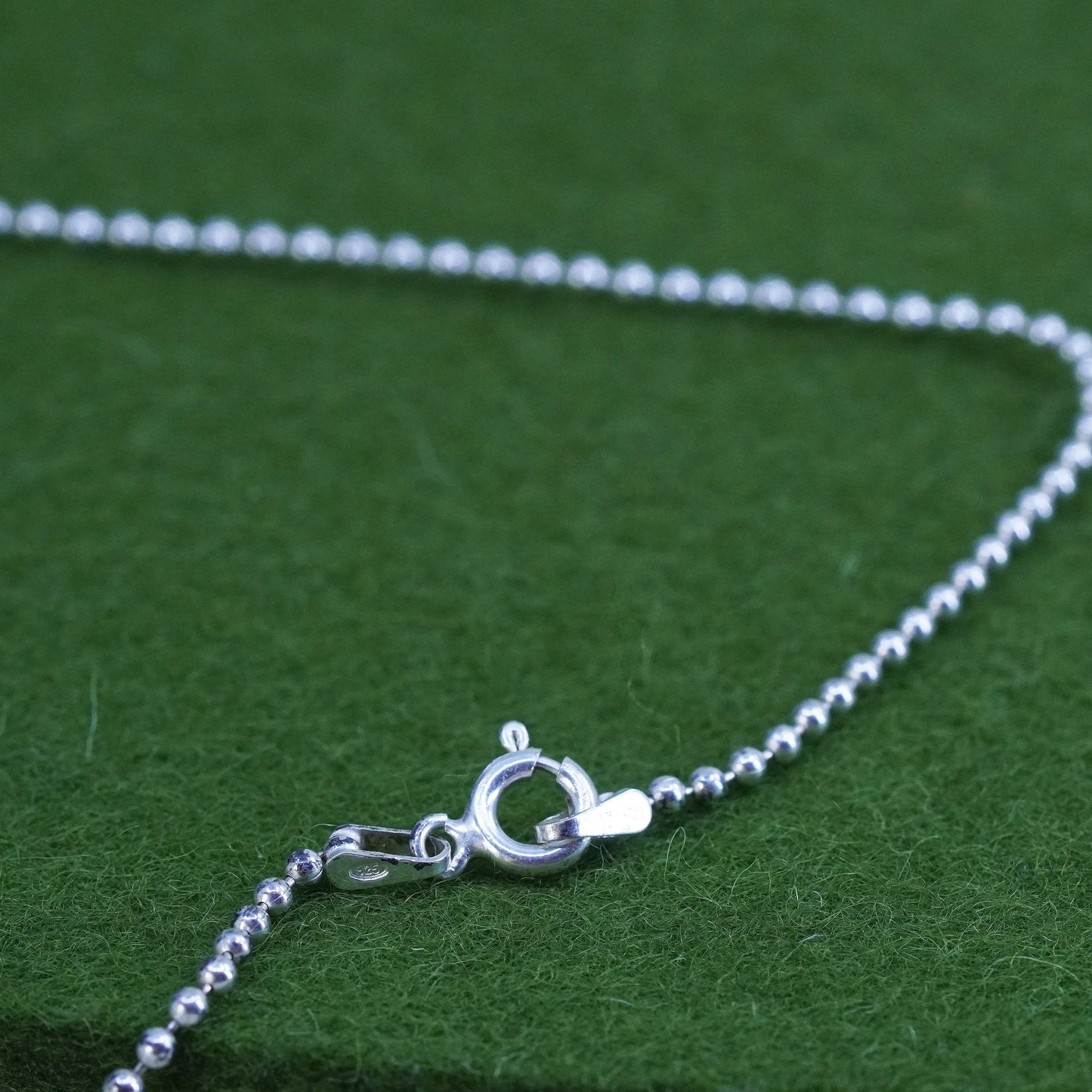 18", Sterling 925 silver bead chain necklace with birthstone boy girl figures