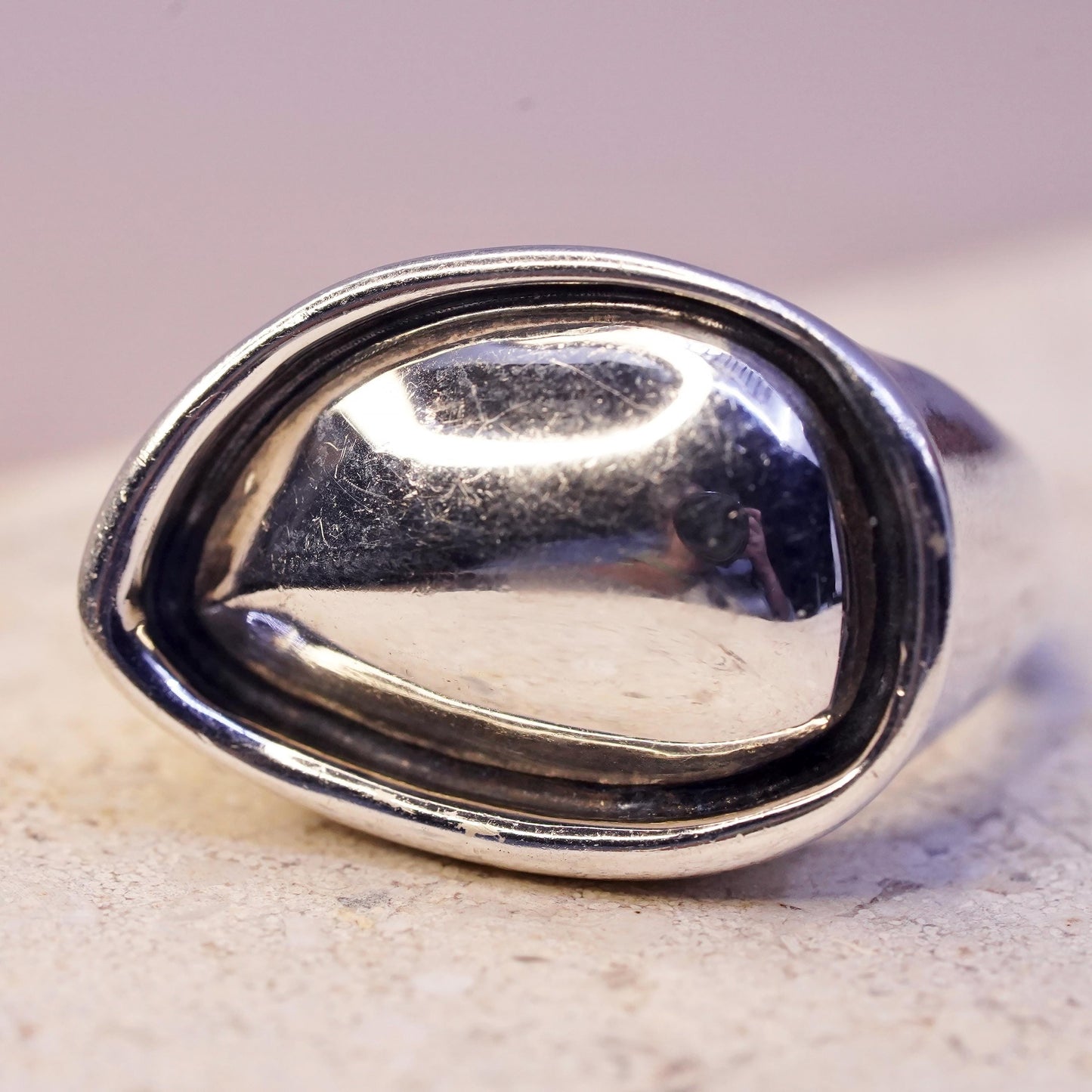 Size 7.5, Vintage Silpada Modernist Sterling 925 Silver Band Ring Retired