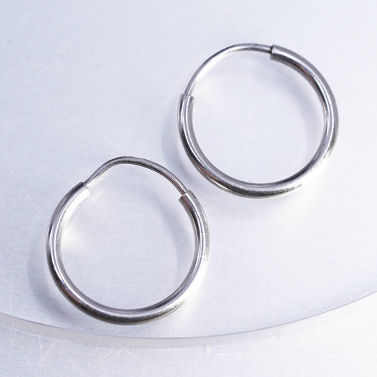 0.5”, vintage Sterling silver handmade earrings, 925 hoops