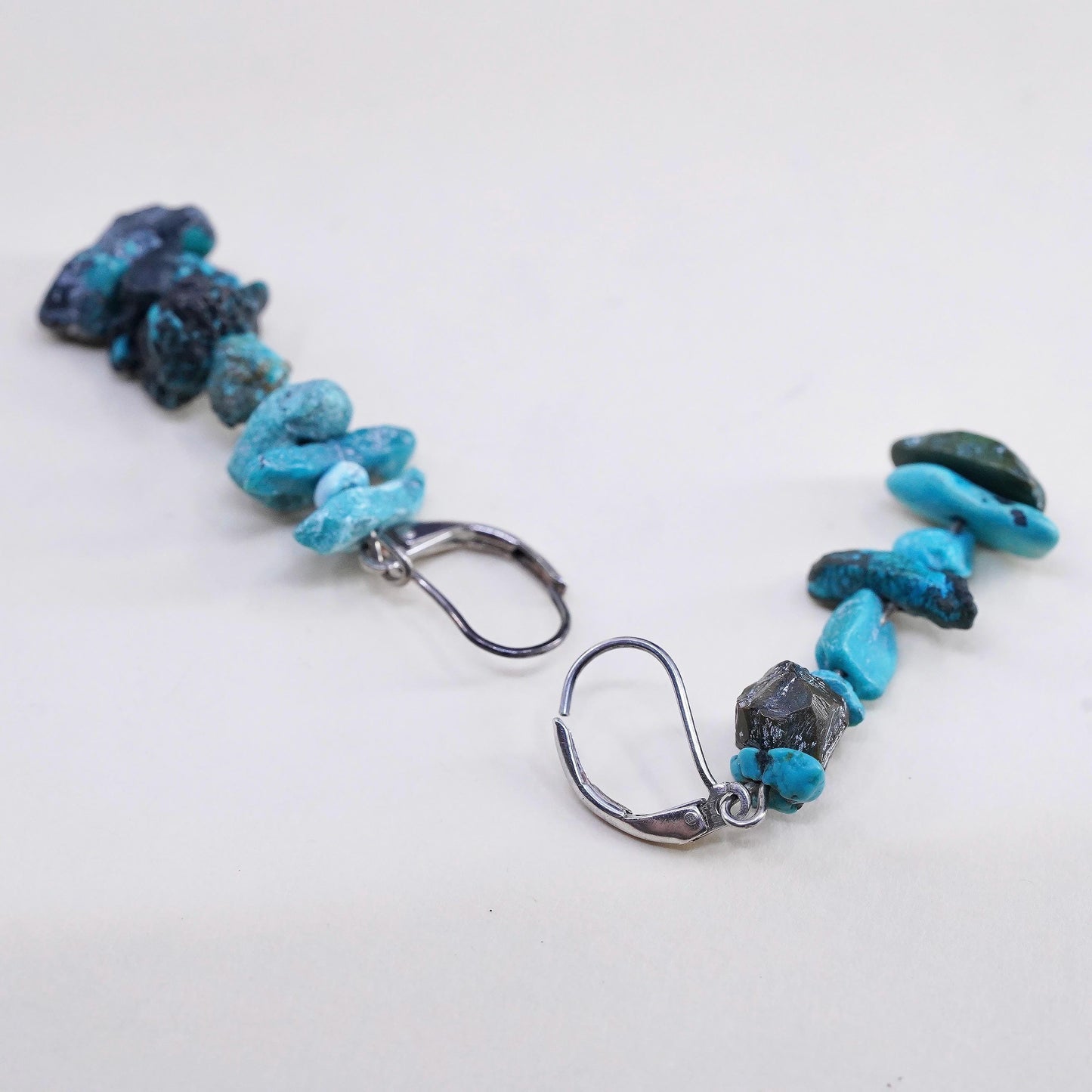 Southwestern sterling silver 925 handmade earrings with turquoise nugget beads
