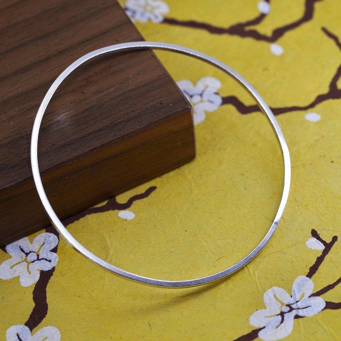 8", Vintage Sterling silver handmade stackable bracelet, 925 bangle